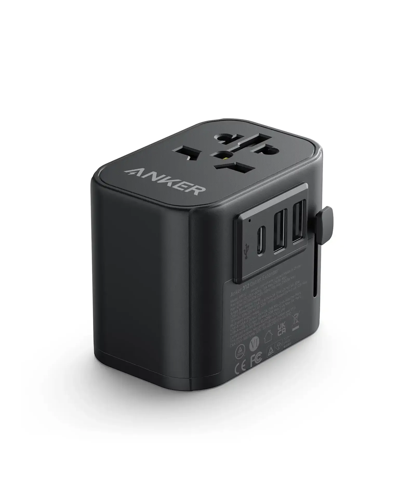Anker 312 30W Travel Adapter with USB-C and Dual USB-A Ports A9212K11