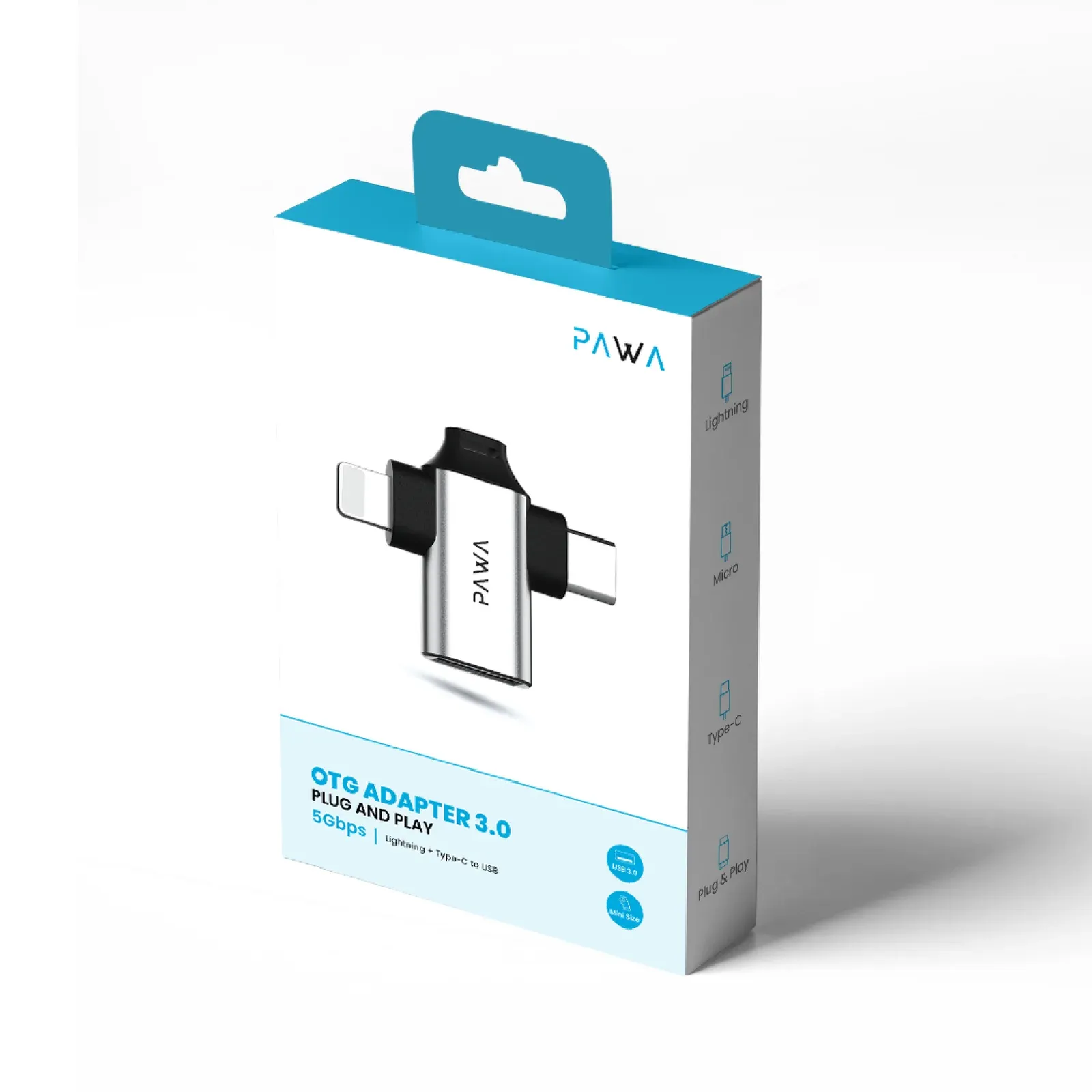 Pawa 3-in-1 OTG Adapter (Lightning and USB-C to USB 3.0) OTG31B30