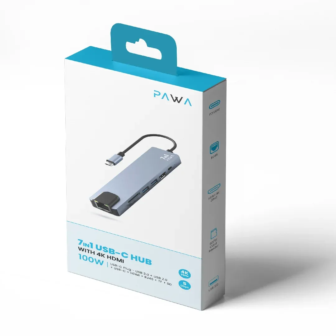 Pawa 7-in-1 USB-C Hub with 4K HDMI PW-TCHUB714