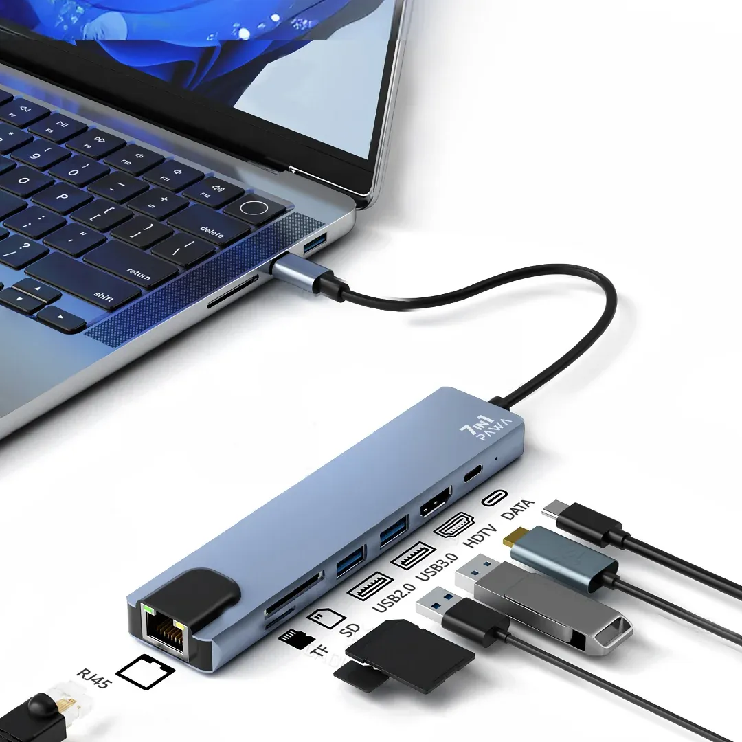 Pawa 7-in-1 USB-C Hub with 4K HDMI PW-TCHUB714